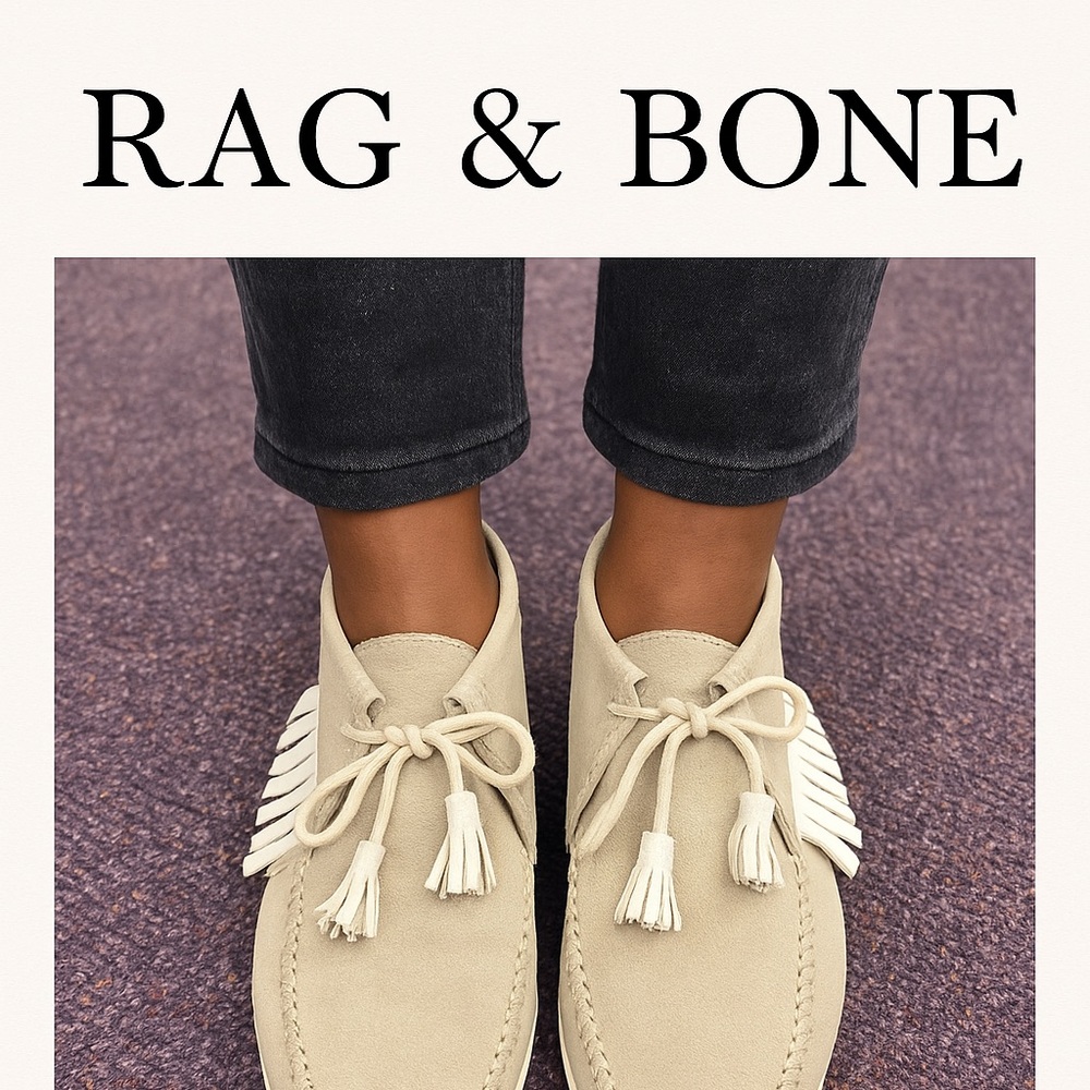 Rag & Bone Suede Moccasin Booties | Size 8 | Luxe Fringe Detail